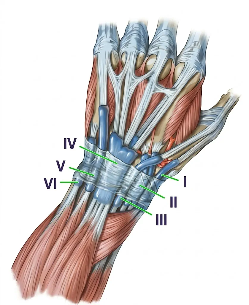 Compartimentos extensores de la muñeca