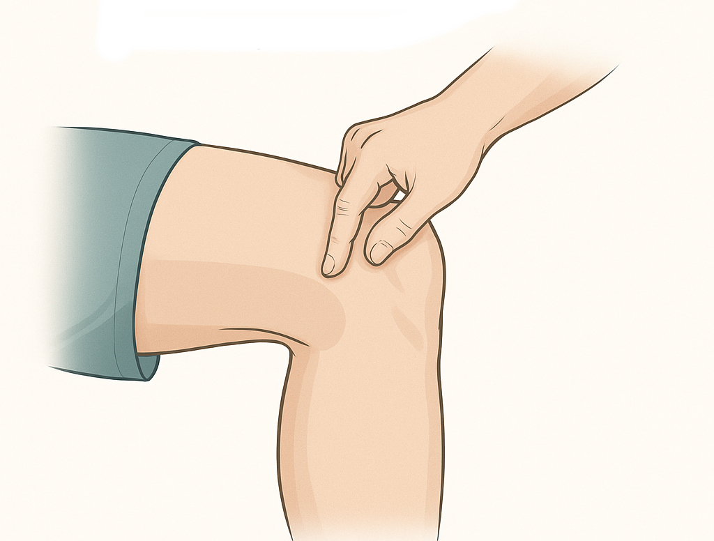 Palpación del tendón poplíteo