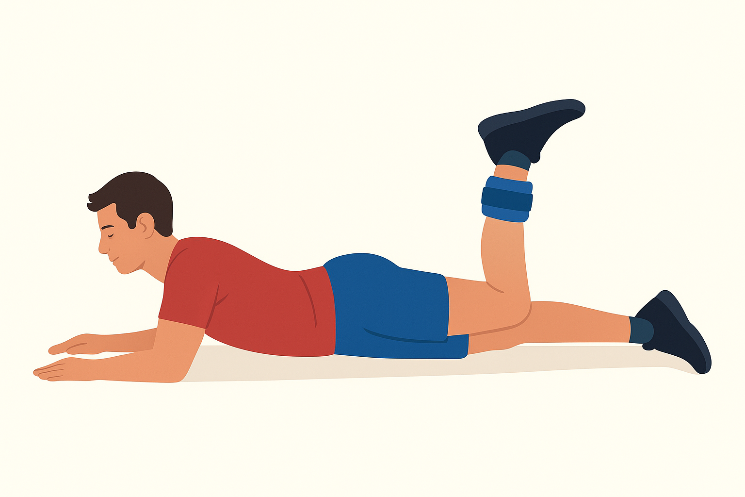 Ejercicio de flexión de rodilla en prono