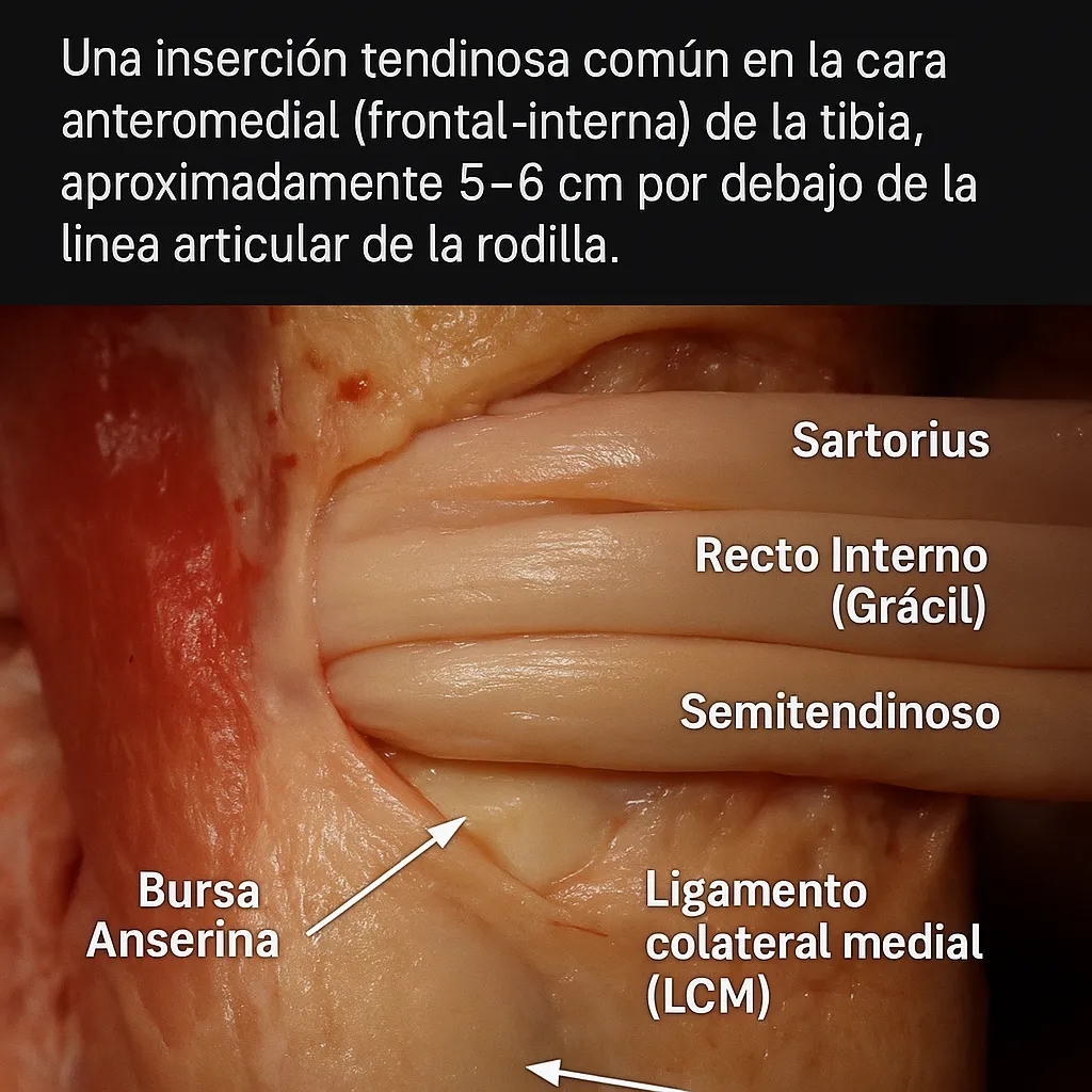 Anatomía de la pata de ganso de la rodilla