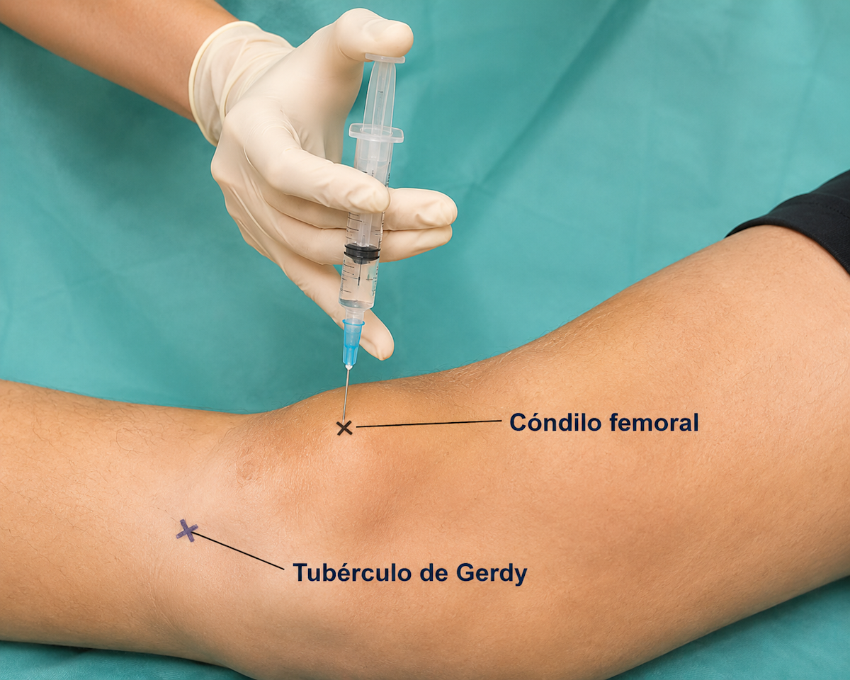 Infiltración en síndrome de la banda iliotibial